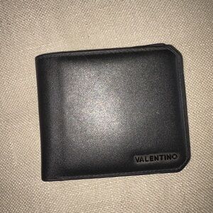 Valentino Black Leather Bi-Fold Card & Key Holder
